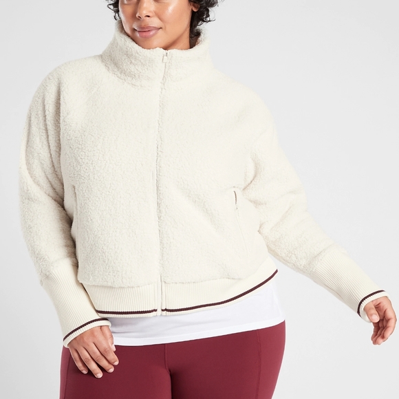 Athleta Jackets & Blazers - Athleta Cream Color Tugga Sherpa Jacket-2X